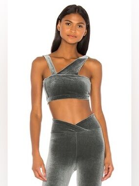 Year of Ours The Two Step Bra in Sage Velvet